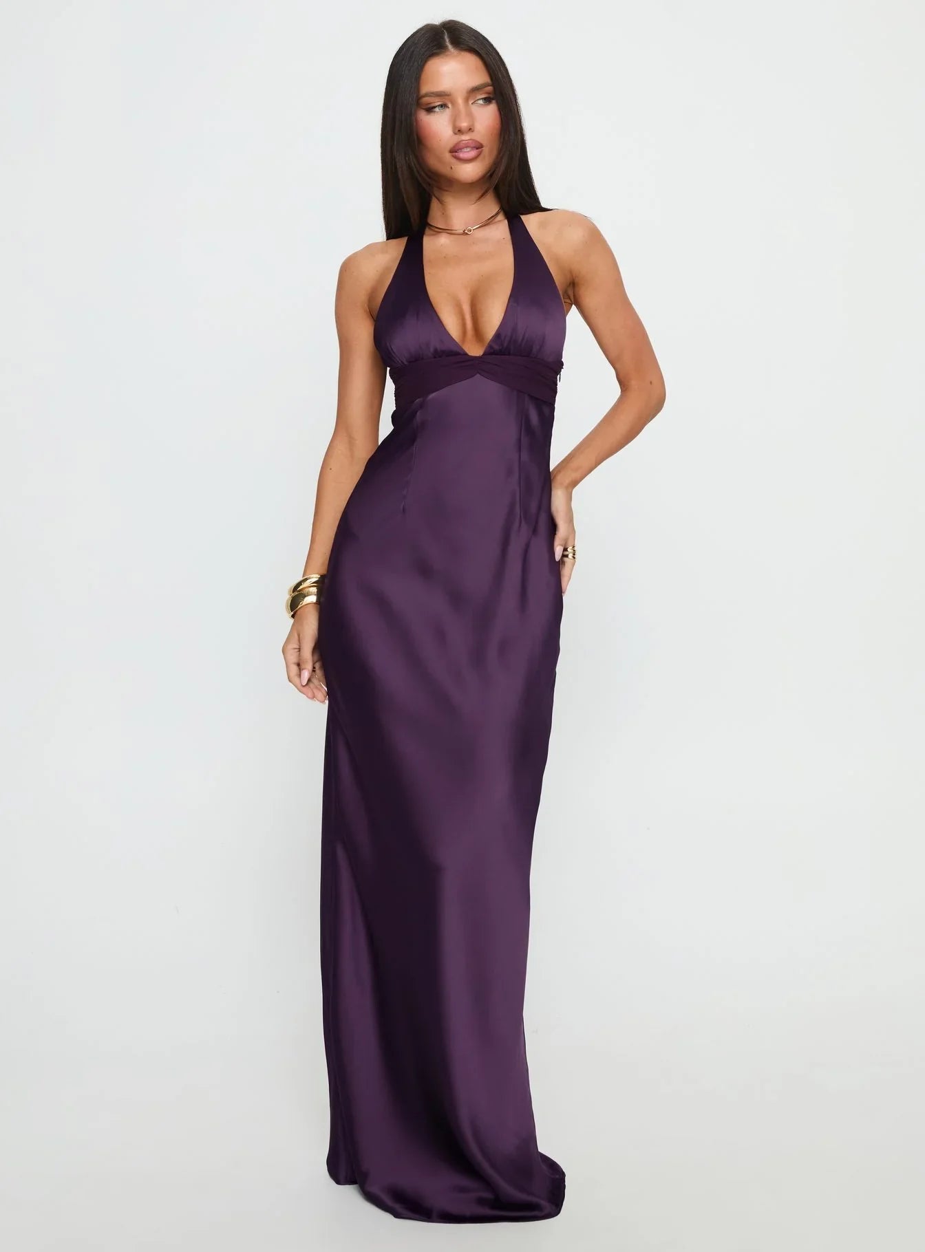 Odyssa Halter Maxi Dress Purple VIP