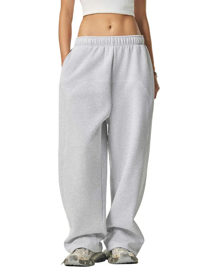 Phantom Core Grey Tracksuit Contrast-Stitched Fleece Sweatpants Streetwear