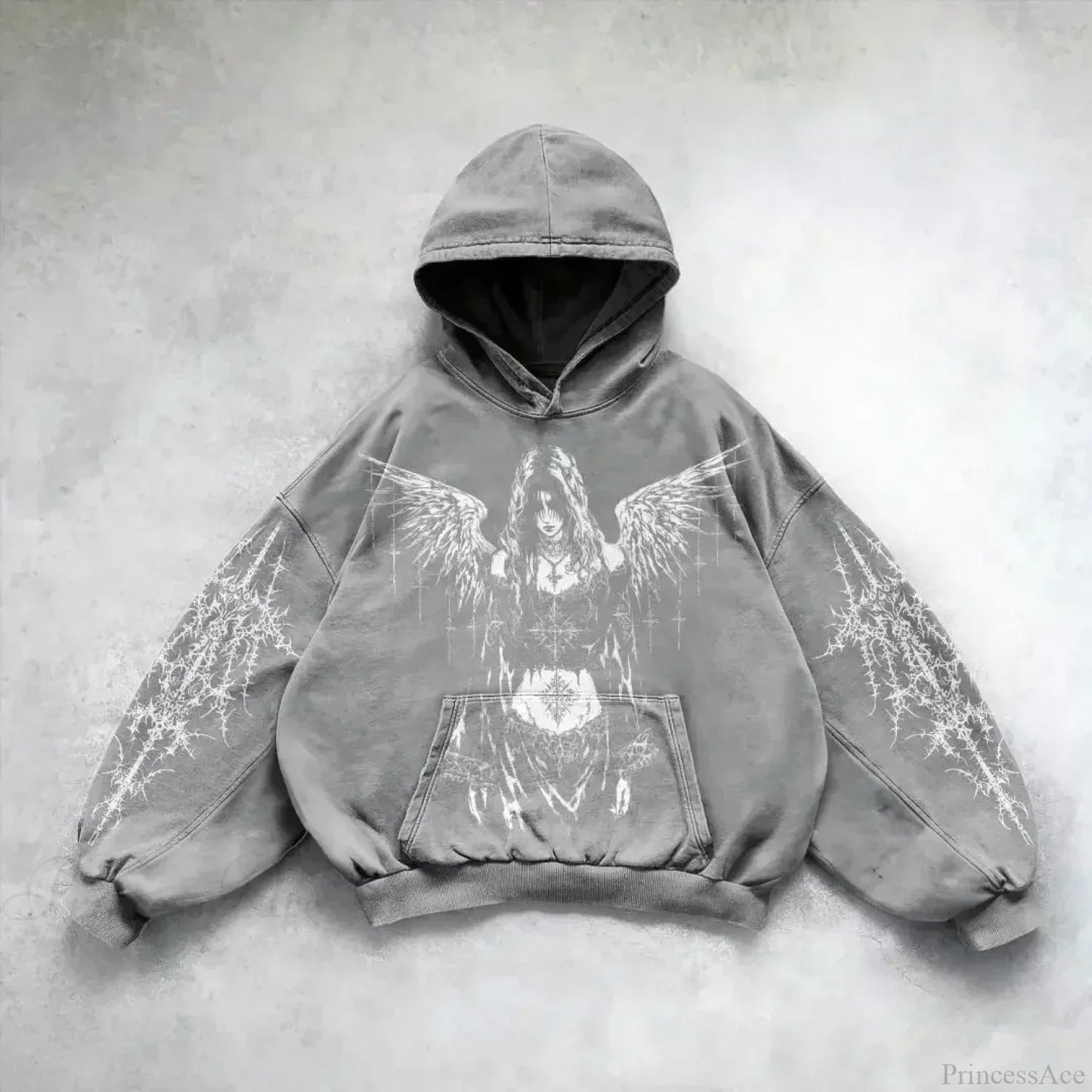 Leaf Camouflage Loose Sweatshirt Hoodie - Black Carta