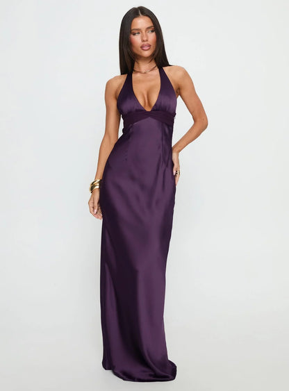 Odyssa Halter Maxi Dress Purple VIP