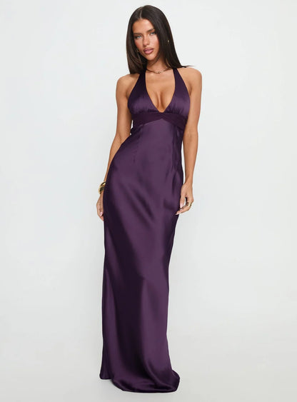 Odyssa Halter Maxi Dress Purple VIP