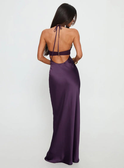 Odyssa Halter Maxi Dress Purple VIP