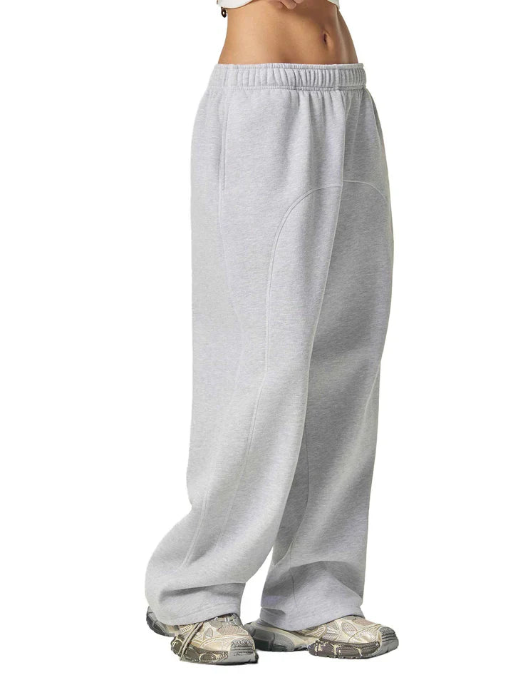 Phantom Core Grey Tracksuit Contrast-Stitched Fleece Sweatpants Streetwear