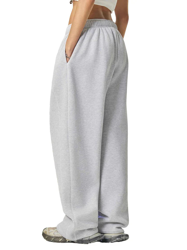 Phantom Core Grey Tracksuit Contrast-Stitched Fleece Sweatpants Streetwear