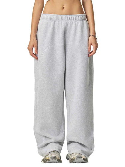Phantom Core Grey Tracksuit Contrast-Stitched Fleece Sweatpants Streetwear