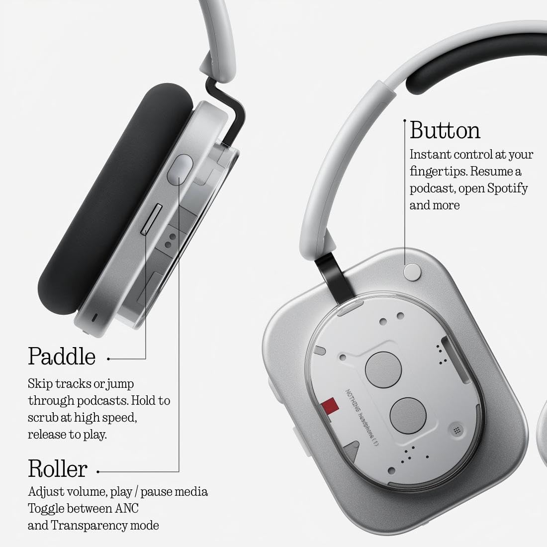 Nothing Headphone 1 – Hybrid Active Noise Cancelling, 6-Mic Clear Voice Technology, 80Hrs Playtime, Hi-Res Audio, Comfort Fit, Spatial Sound, Fast Charging + Free Accessories | 1-Year Warranty | Easy Returns