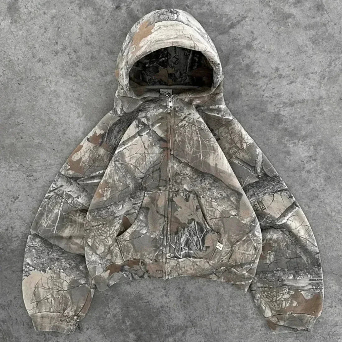 Leaf Camouflage Loose Sweatshirt Hoodie - Black Carta